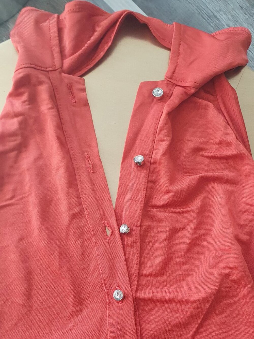 From Italy Motivi Sleeveless Collared Tank Top w/ rhinestone buttons